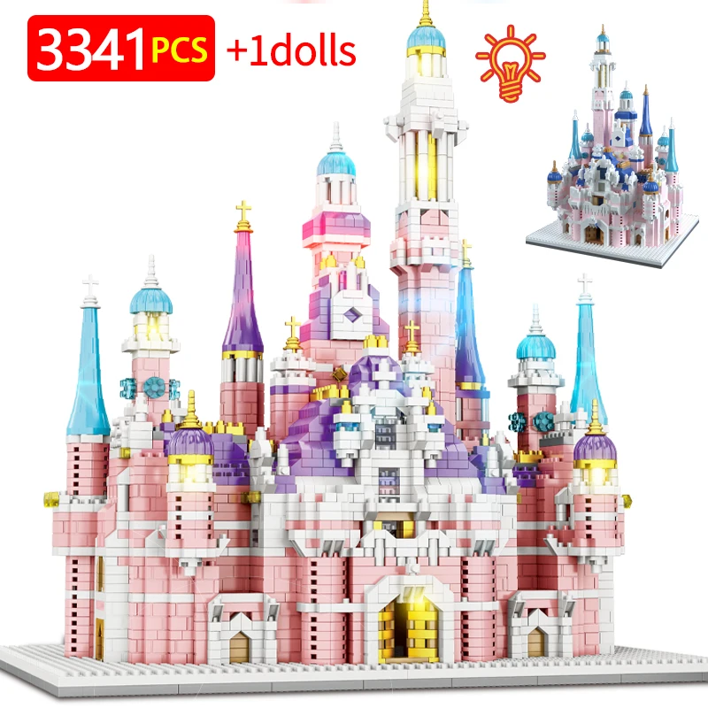 

3341 PCS Mini Friends Cartoon Tale Princess House Dream Castle Building Blocks City Amusement Park Figures Bricks Toys For Kids