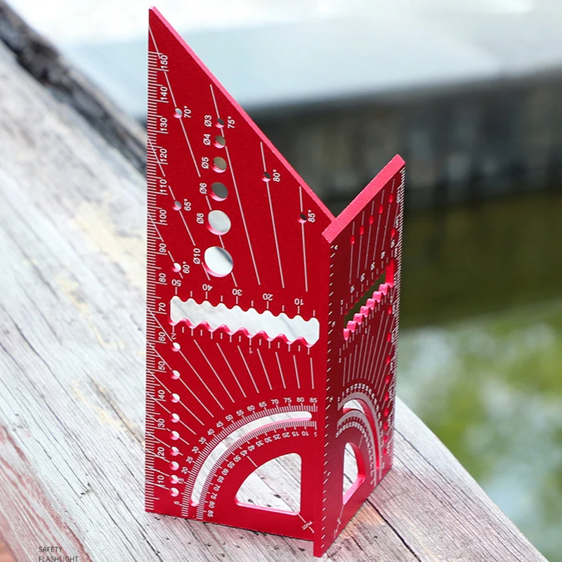 

Professional Woodworking Angle Ruler Line Drawing Tool Aluminum Alloy 3d Mitre Angle Measuring Tool Gauge Protractor Locator