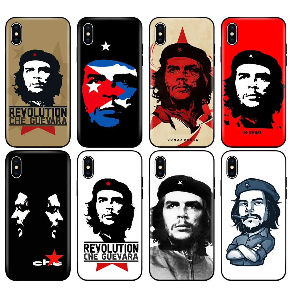 

Black tpu case for iphone 5 5s se 6 6s 7 8 plus x 10 case silicone cover for iphone XR XS 11 pro MAX case Che Guevara Cool