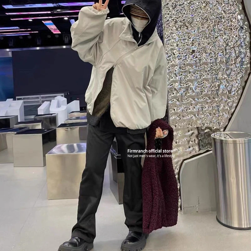 Куртка-Блейзер Мужская/Женская с Диагональной молнией в стиле пэчворк - купить по