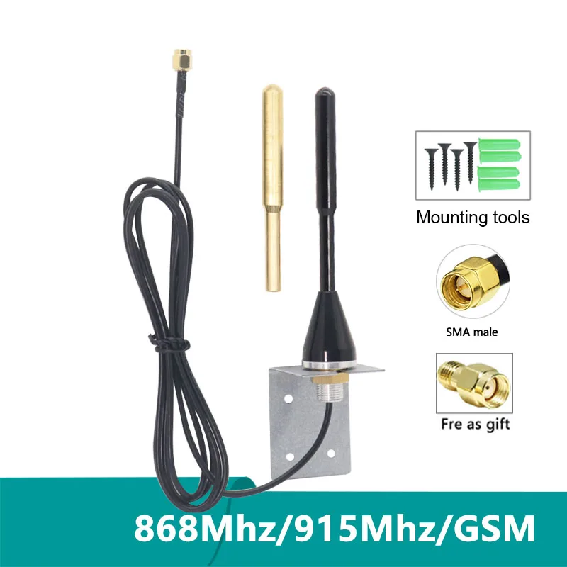 

Lora Pure Copper Omni External WiFi Antenna with Low Loss RG174 Cable, New Style, 868Mhz 915Mhz GSM 900-1800Mhz