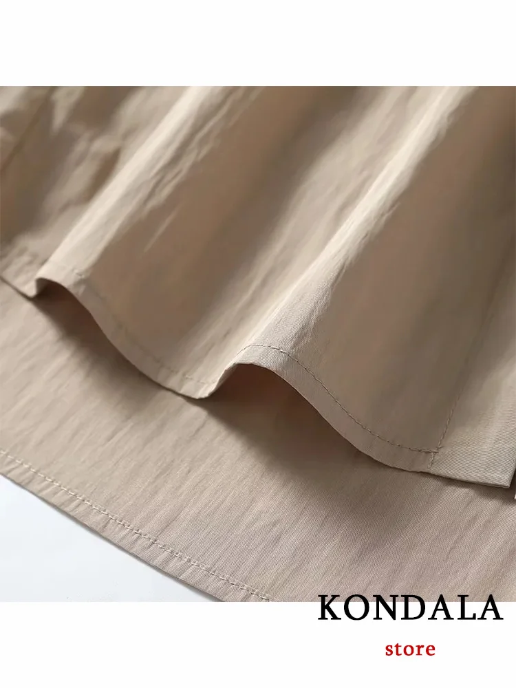 Повседневные винтажные женские рубашки KONDALA однотонная однобортная Свободная