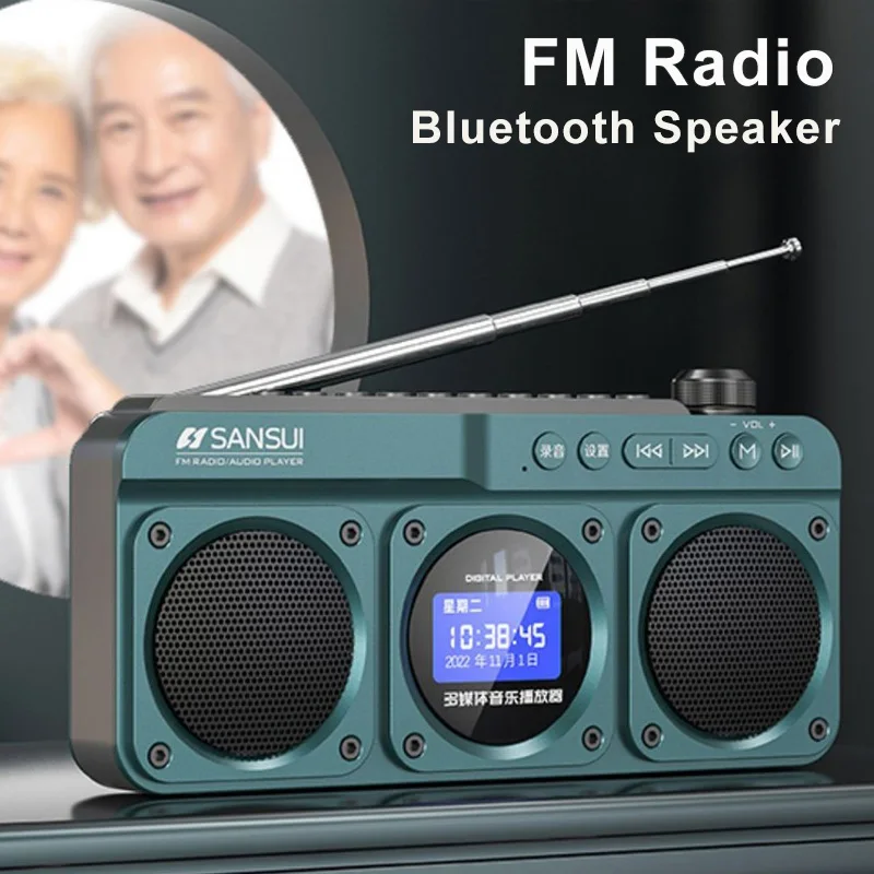 Портативный беспроводной FM-радиоприемник F28 с Bluetooth динамик Hi-Fi качественный
