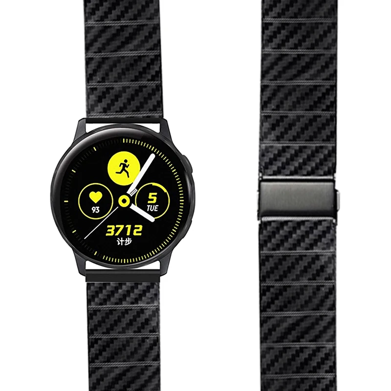 For Samsung Galaxy Watch 3 45  41mm strap For Amazfit Gtr 2 Gts 2 Bip Lite Huawei GT2 GT 22mm carbon fiber mixed material strap