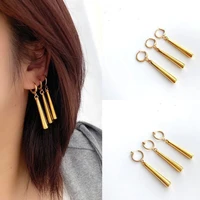 charmsmic 3pcsset anime zoro earrings ear clips gold color small geometric non pierced jewelry hot sell wholesale