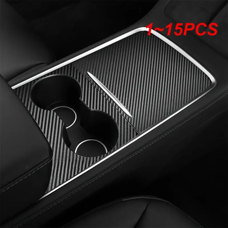 

1~15PCS For Tesla Model 3 Y 2021-2023 Center Console Panel Sticker Wood Grain Film Carbon Central Control Cover Car Interior