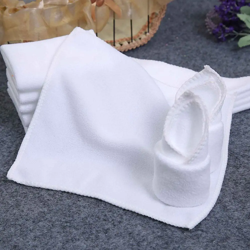 

2/6/10Pcs High Quality Square Practical White Car Towel Cleaning Cloth Kitchen Wash Microfiber
