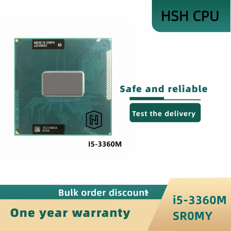 

Intel Core i5-3360M i5 3360M SR0MV 2.8 GHz Dual-Core Quad-Thread CPU Processor 3M 35W Socket G2 / rPGA988B