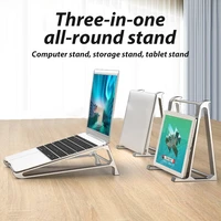 3 in 1multi function laptop stand one piece bracket ergonomic desgin portable aluminum stands for laptop macbook tablet 2021