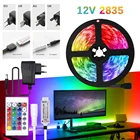 Светодиодные ленты 2835 RGB для декора комнаты, кухни, свадьбы, спальни, бытовой техники, телевизора, неоновый ночник