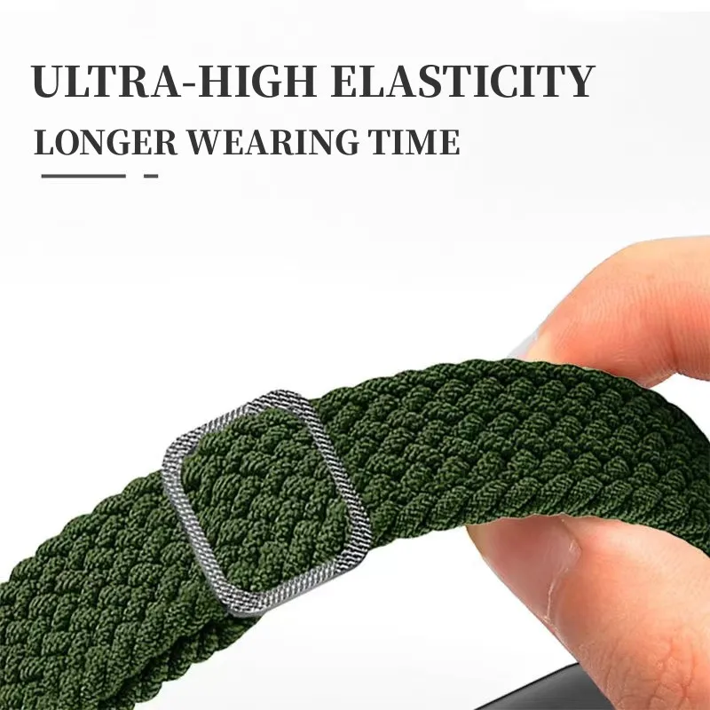 Bracelet for Xiaomi Mi Band 8 Strap Elastic Nylon Braided Adjustable Replacement Straps for Mi Band 8/NFC Smartwatch Accessories