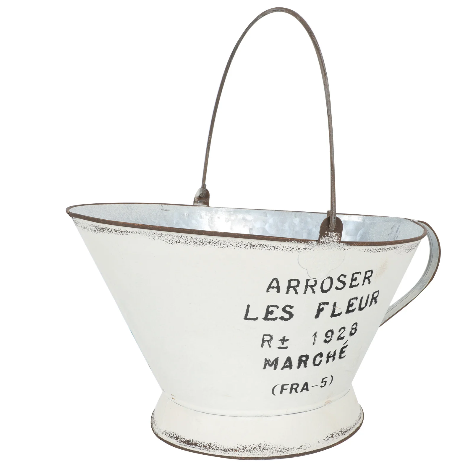 

Металлический горшок, винтажная Цветочная ваза, винтажный горшок для украшения дома, белая корзина для цветов, потертая ваза для цветов