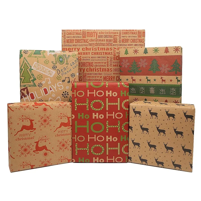 6 упаковок бумажные листы для упаковки подарков