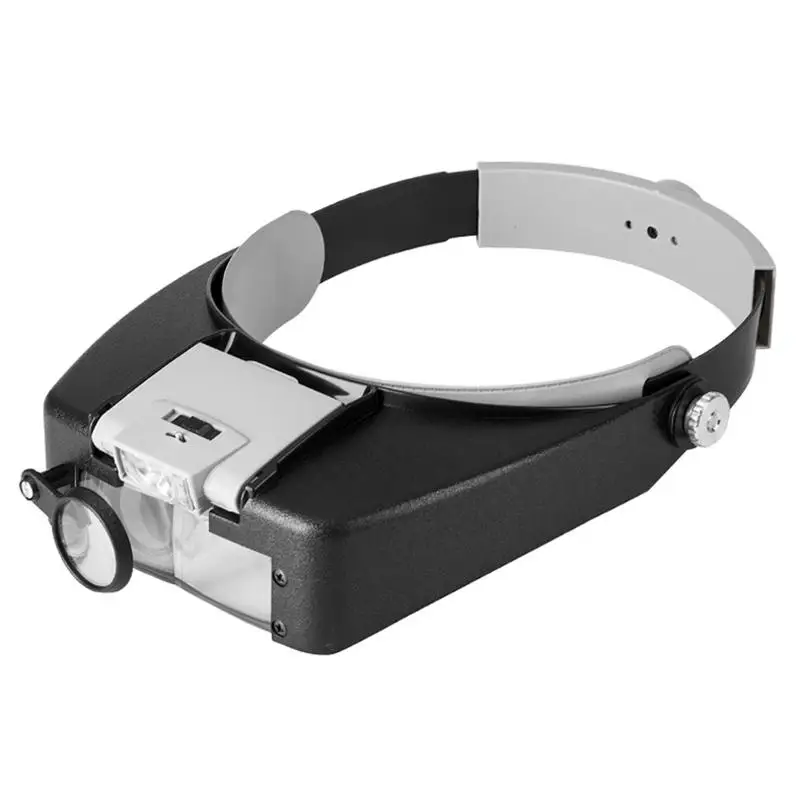 

Head Mounted Magnifier With LED Light 10X 8.5X 3X 1.5X Jewelers Magnifying Glass Loupe Headset Headband For Hobbies Hands Free