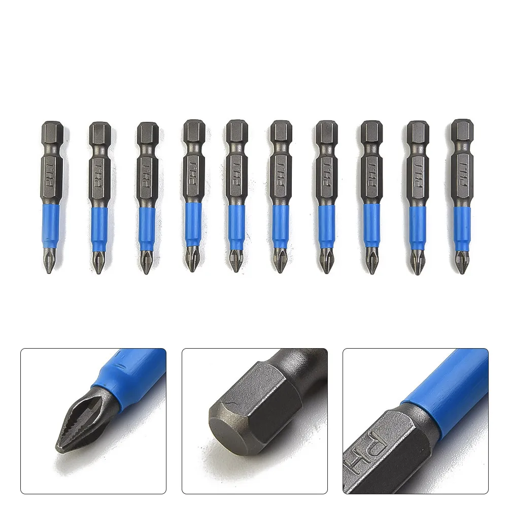 

10 шт., насадки для электрической отвертки, 50 мм, PH1/PH2/PH3/PZ1/PZ2