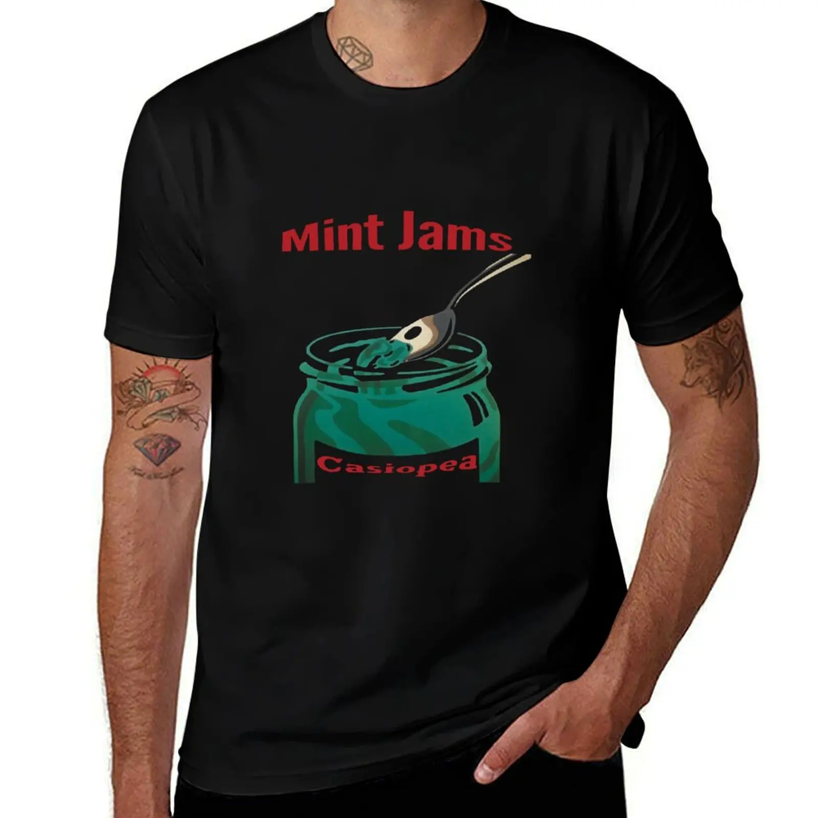 Фото CASIOPEA - Футболка с графическим принтом Mint Jams (1982) в повседневном стиле №1