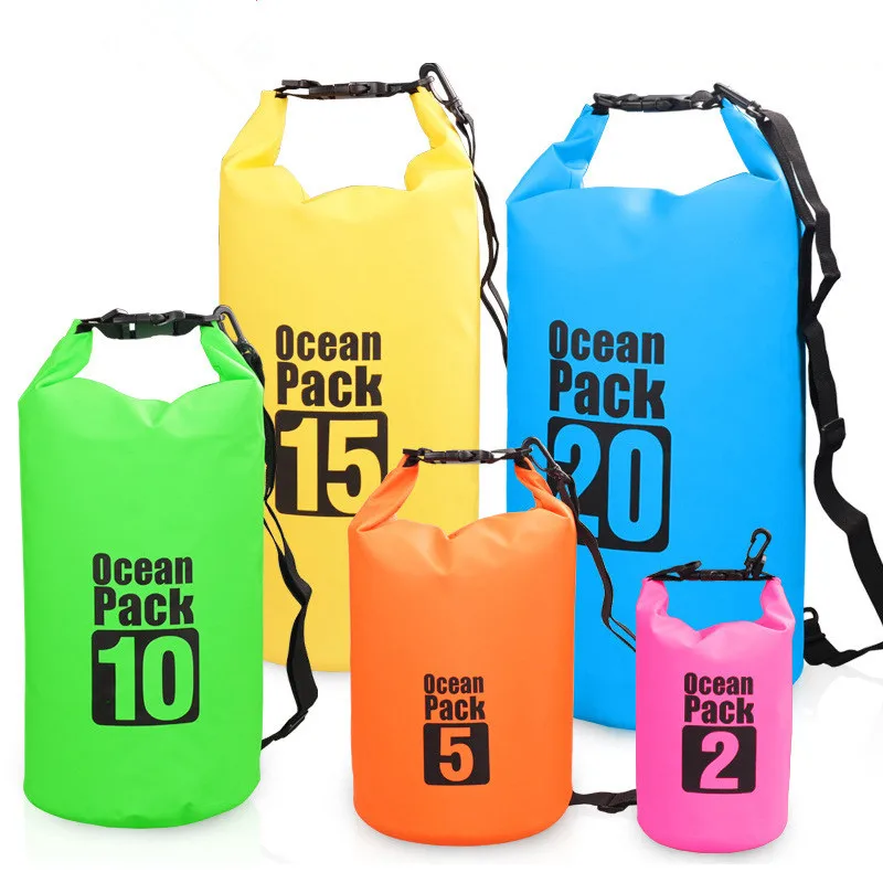 

2L/5L/10L/15L/20L Outdoor Sport PVC Waterproof Storage Dry Bag For Canoe Kayak Rafting Swimming Travel Kit Sack Backpack