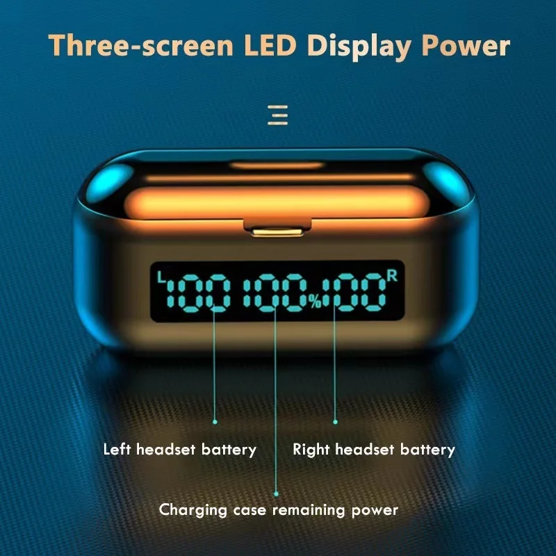 

Bluetooth Earphone Fingerprint Touch Earphone 9D Sound TWS 5.0 HiFI Stereo In-Ear Earbud Sports Wireless Earbuds