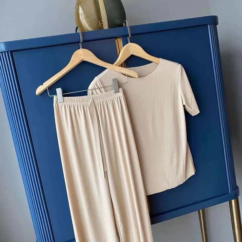 Women Sleeping Shirt Panty Set Pajamas Pyjamas Nightwear lingerie sleepwear Suit Underwear 82007