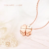 tkj silver jewelry personalized fashion good luck chain temperament four leaf lucky clover pendant necklace lady lover gift