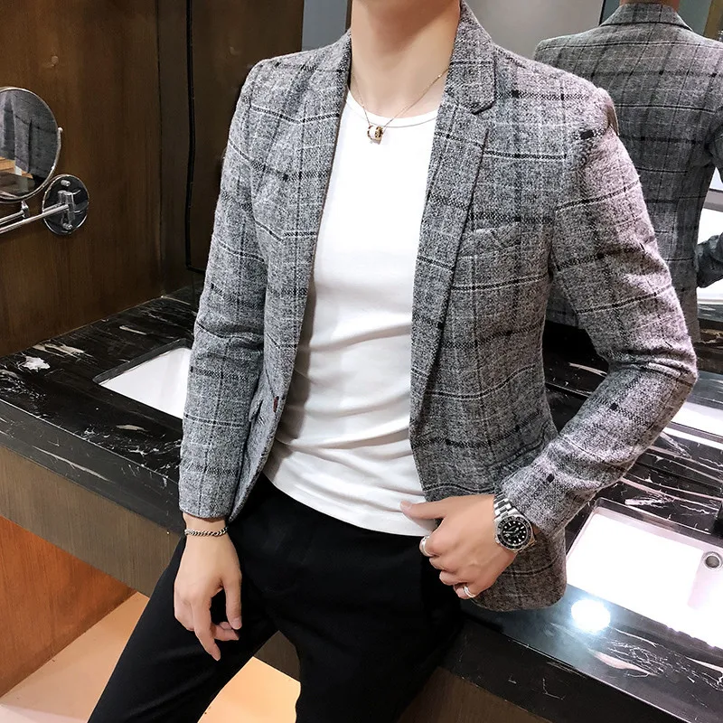 Male Party Fit Fancy Men's Blazzer Singer Gradient Summer Slim Color Coat Spring Jacket Casual Suit 2022 Fashion Clothing Blazer