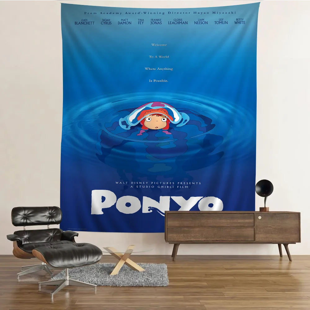 P-Ponyo O-On C-Cliff By T-The S-Sea Висячие богемные гобелены Дешевые хиппи Настенные Мандала