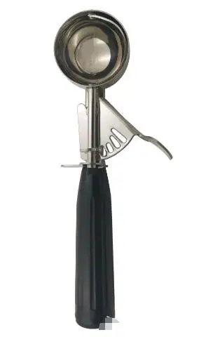 

Черная ложка с пластиковой ручкой, ложка для льда из нержавеющей стали 304, ложка для льда, высокий столовый стол, набор для 4 круглых