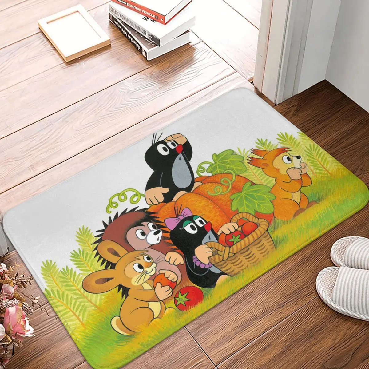 

Krtek Cartoon Non-slip Doormat Bath Mat Friends Look Balcony Carpet Welcome Rug Indoor Decorative
