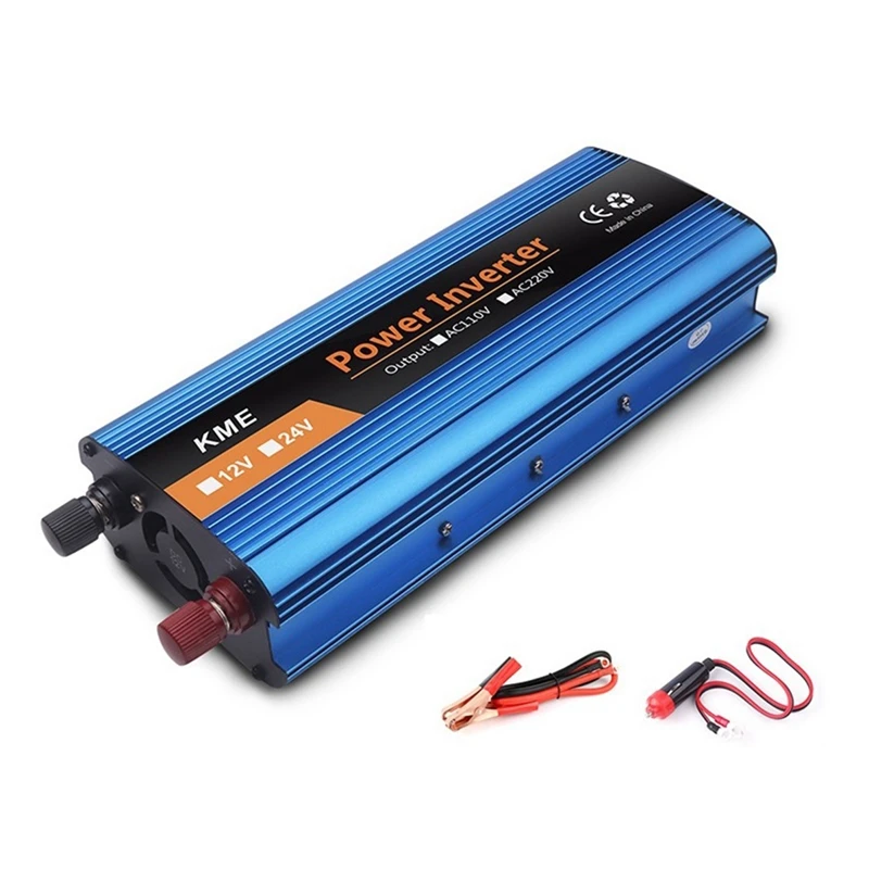 

1 Set Smart Car Home Inverter Solar Photovoltaic Car Converter Adapter 24V To 220V 2600W