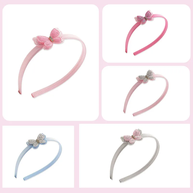 

Korean New Cute Sweet Girls Hairbands Double Rhinestone Bow Children Hair Hoop Headwear Girls Kids Hair Accessories
