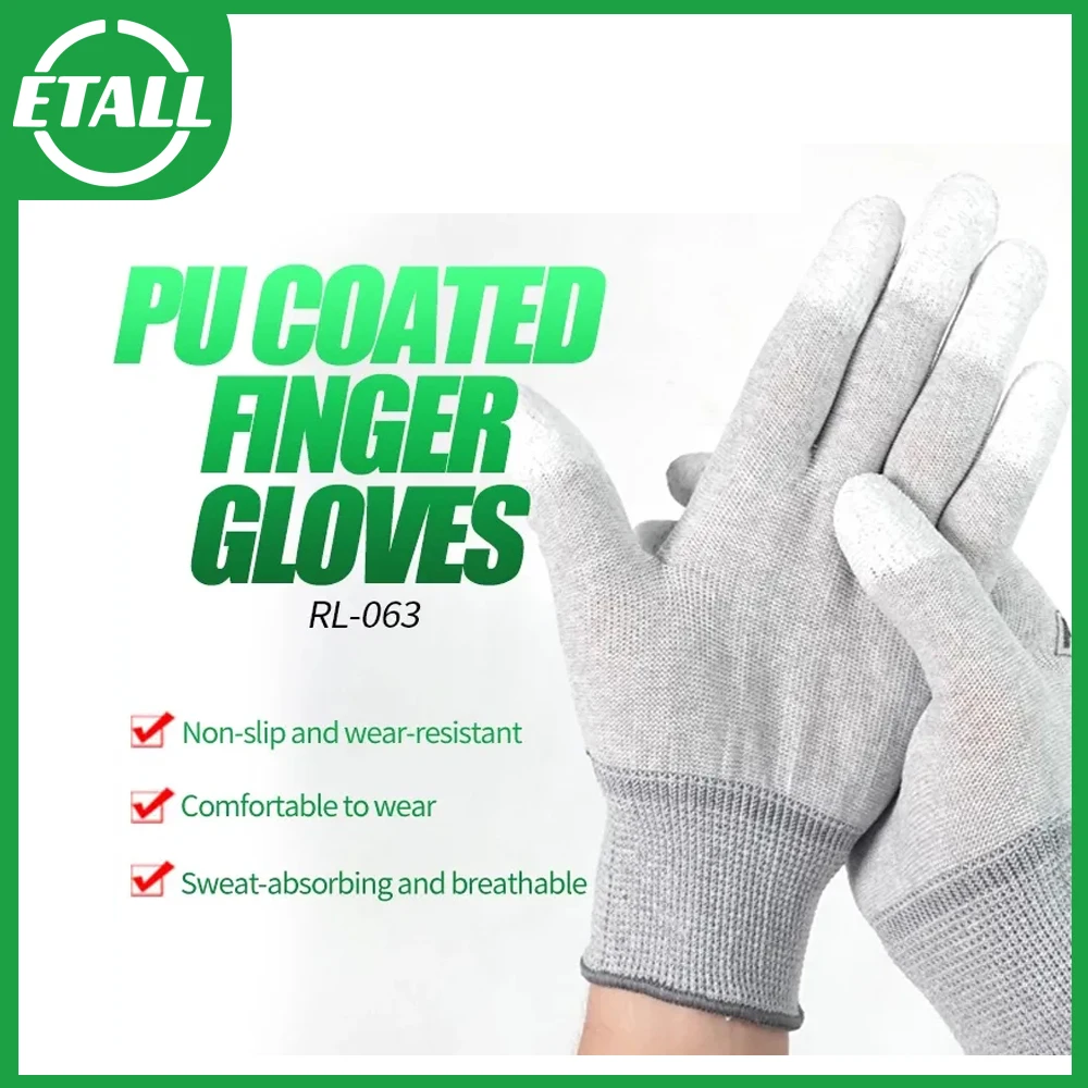 

Женские антистатические перчатки RELIFE, эластичные противоскользящие защитные перчатки с полиуретановым покрытием из углеродного волокна, размер L/XL