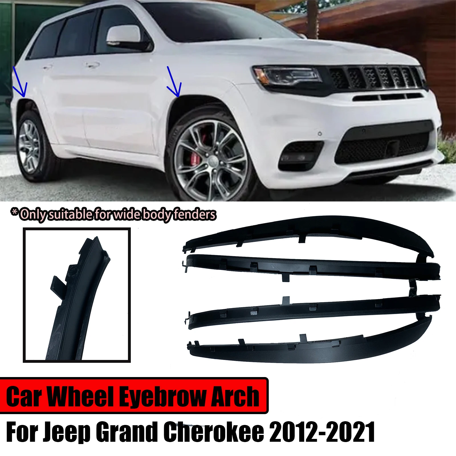 

Для Jeep Grand Cherokee Trailhawk 2012-2021, автомобильный брызговик, брызговик, комплект удлинителей арки, автомобильные аксессуары