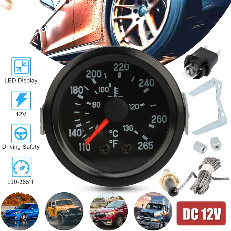 1 шт. 2 дюйма 52 мм механический 40-130 ℃ /110-265 ℉ Датчик температуры воды 12 В датчик