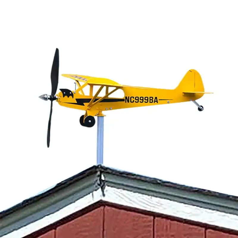 

Ветровой Спиннер для самолета, 3D самолета, садовая лопасть, лопасть J3, штепсельная Вилка для наружной крыши, индикатор направления ветра, украшение сада