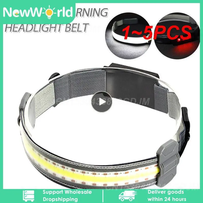 

1~5PCS Cob Floodlight LED Headlamp Outdoor Household Portable LED Headlight with Built-in 1200mah Battery USB Rechargeable Head