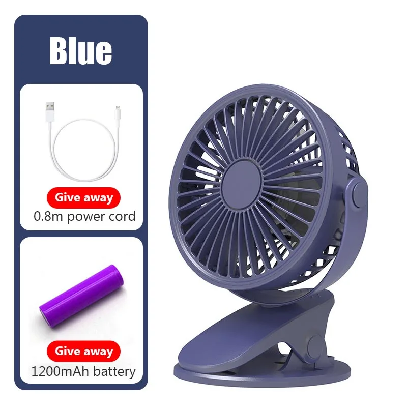 

Портативный Настольный USB-вентилятор с клипсой, перезаряжаемый настольный мини-вентилятор охлаждения, вращение на 360 градусов, 3 скорости, р...
