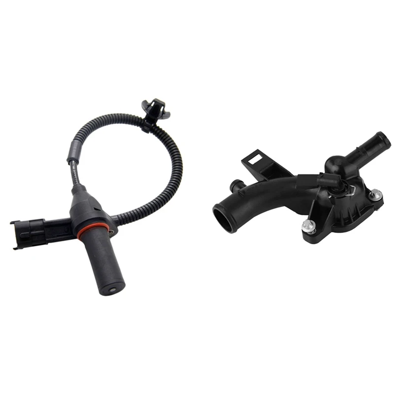 

1 Pcs Crankshaft Position Sensor For Hyundai & 1 Pcs Car Thermostat Housing Water Pump Outlet