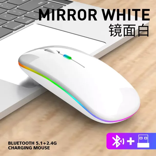 

Wirelesss Bluetooth 2 In 1 Wireless Dual Mode Optical Mouse 2.4G Mouse Ergonomic Portable Rechargeable Mice For laptop