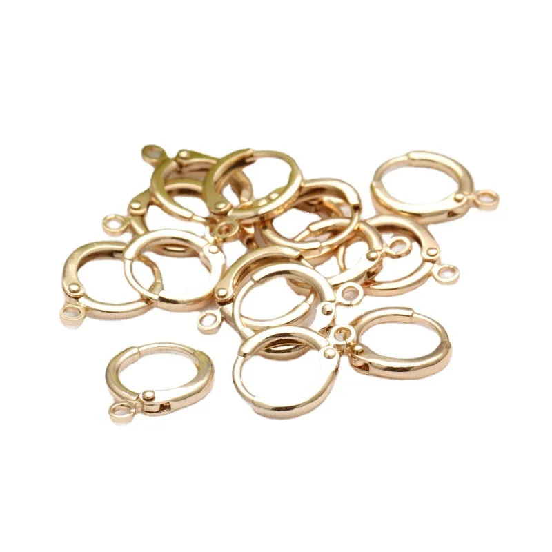 10pcs 14K/18K Gold Plated Round Earring Clasps Hooks with Open Jump Ring For DIY Jewelry Earrings Making Supplies Accessories