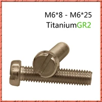 50pcslot pure titanium gr2 m681012162025 round head screw cup cylindrical head slotted screw anticorrosion antirust