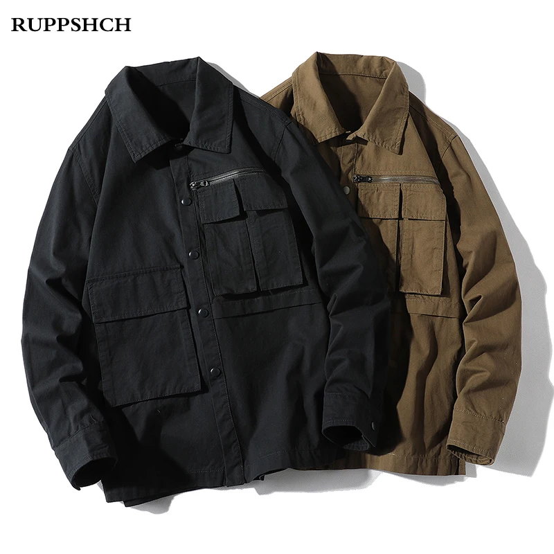 Куртка-карго Мужская демисезонная 2022 хлопок с несколькими карманами | одежда