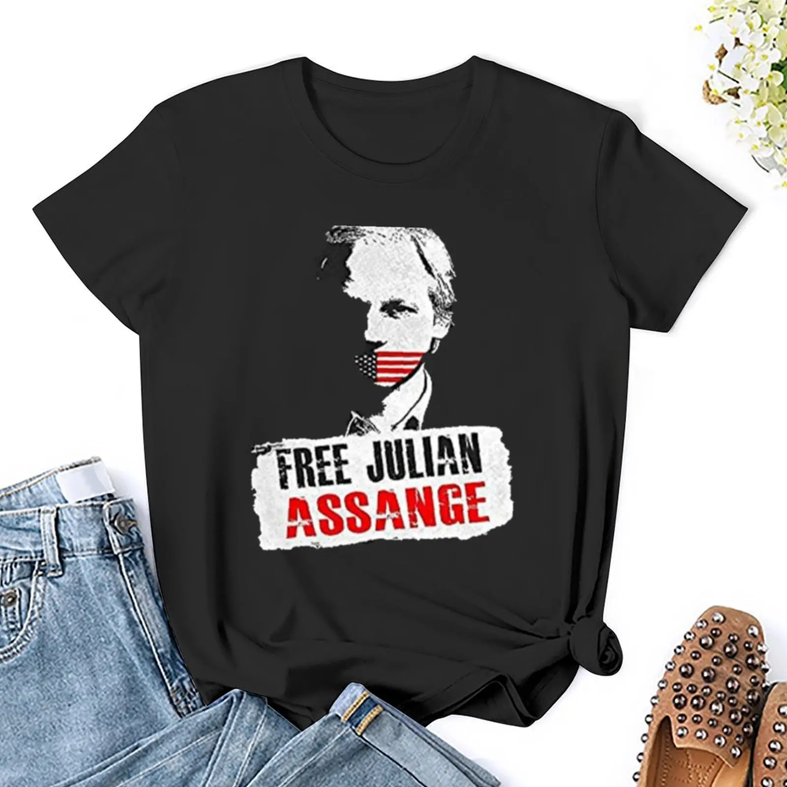 KOSTENLOSE футболка Джулиана ассанджа винтажная одежда женская милая для женщин