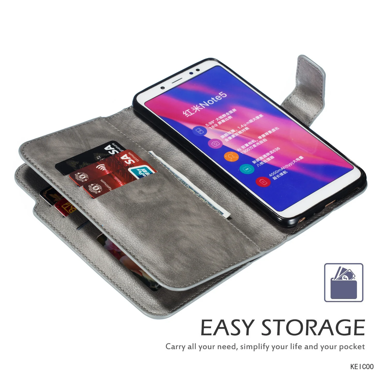 Простой чехол для Xiaomi Redmi Note 5 9 8 7 K20 Pro Lite Note5 с девятью слотами карт противоударные