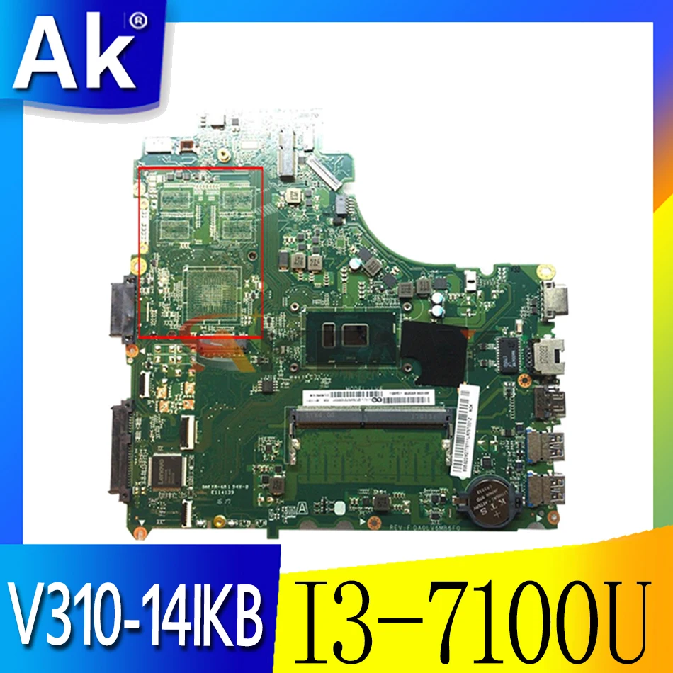 

Материнская плата Akemy DA0LV6MB6F0 для Lenovo V310-14IKB V310-14ISK E42-80, материнская плата для ноутбука, Процессор I3 7100U, оперативная память 4G 100%, протестированн...
