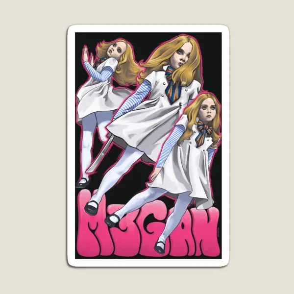 

Megan M3Gan Movie Art Magnet Stickers Refrigerator Funny Cute Colorful for Fridge Organizer Magnetic Baby Holder Home Decor