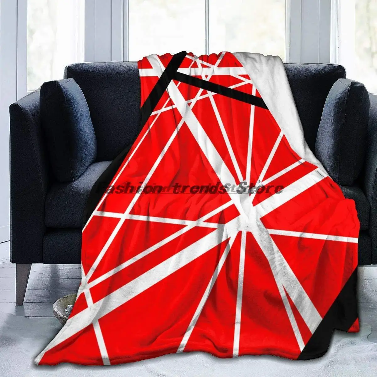 

Van Fucking Halen VH Blanket Novelty Throw Blanket Flannel Micro Fleece Blanket for Sofa Home Camping Travellin