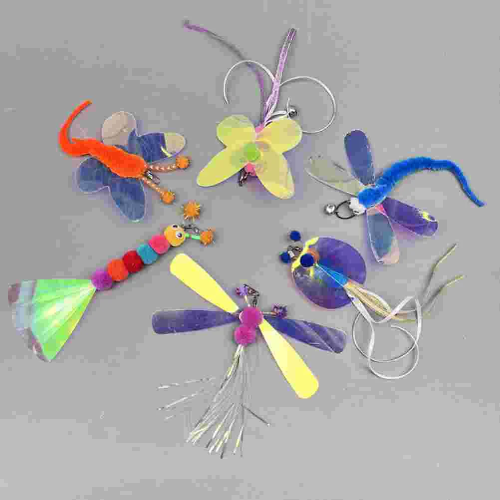 

6pcs Cat Teaser Replacement Refills Cat Toys Interactive Kitten Toys Cat Wand Toys