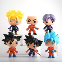 6pcslot 12cm dragon ball toy son goku action figure anime super vegeta model doll pvc collection toys for children gifts