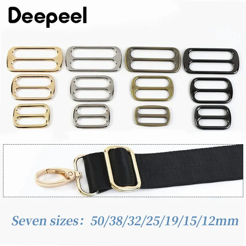 

10Pcs Deepeel 12-50mm Metal Bag Strap Slider Buckles Tri-Glide Webbing Adjuster Buckle DIY Backpack Belt Hook Clasp Accessories