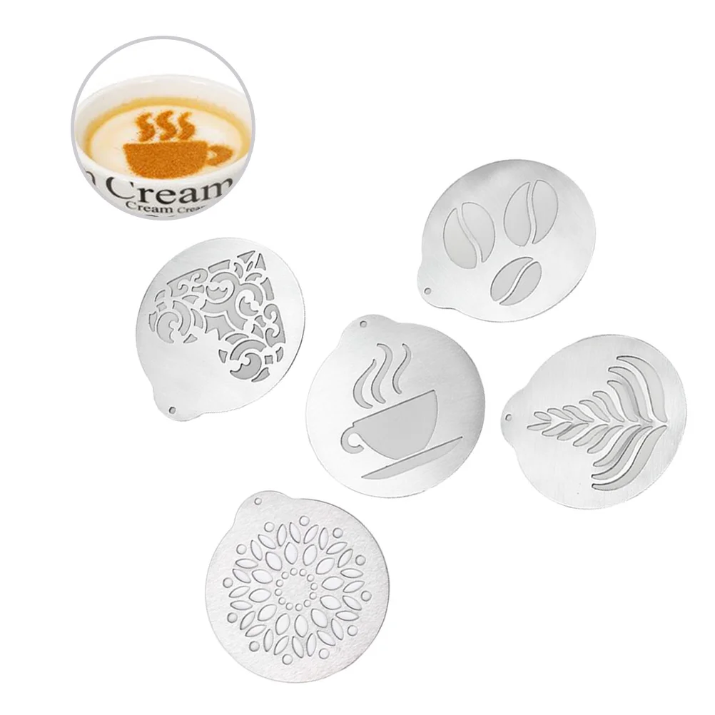 

5 Pcs Barista Template Decorating Coffee Stencils Cappuccino Templates Latte Stencils Barista Stencils